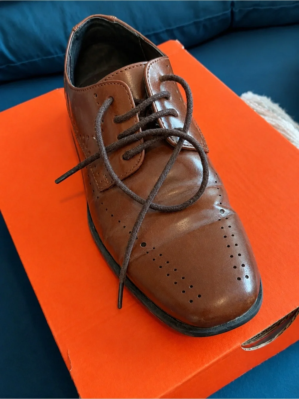 Stacy Adams Brown Leather Lace-Up Derby Shoes